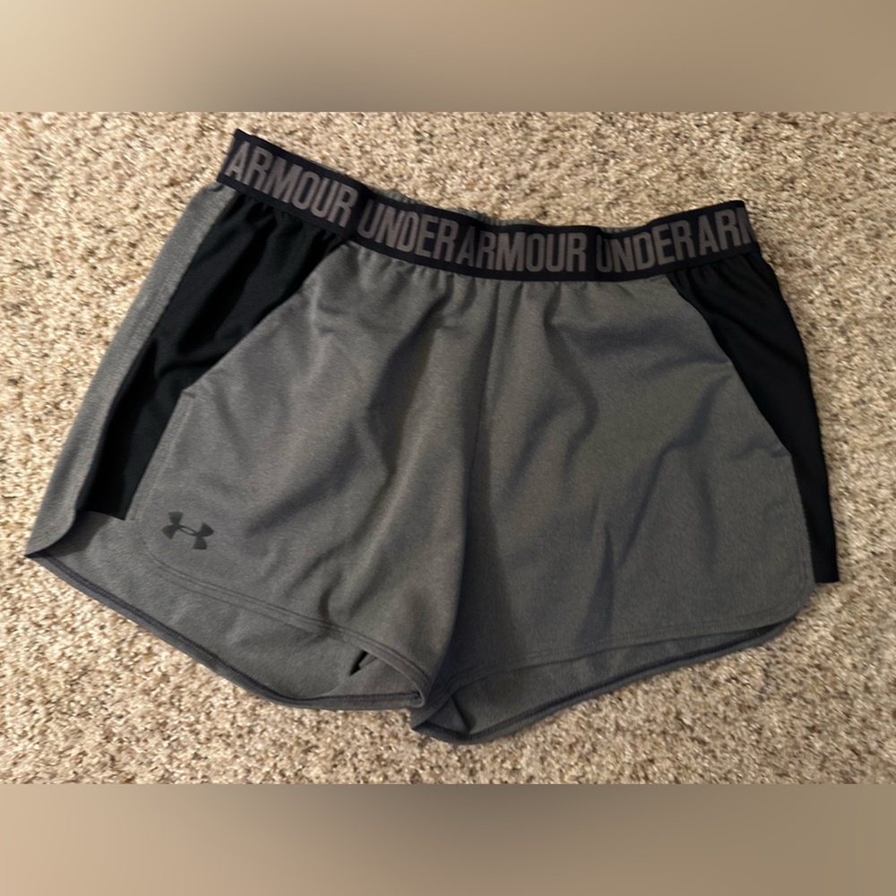 Women’s Under Armour Gray and Black Athletic Shorts
